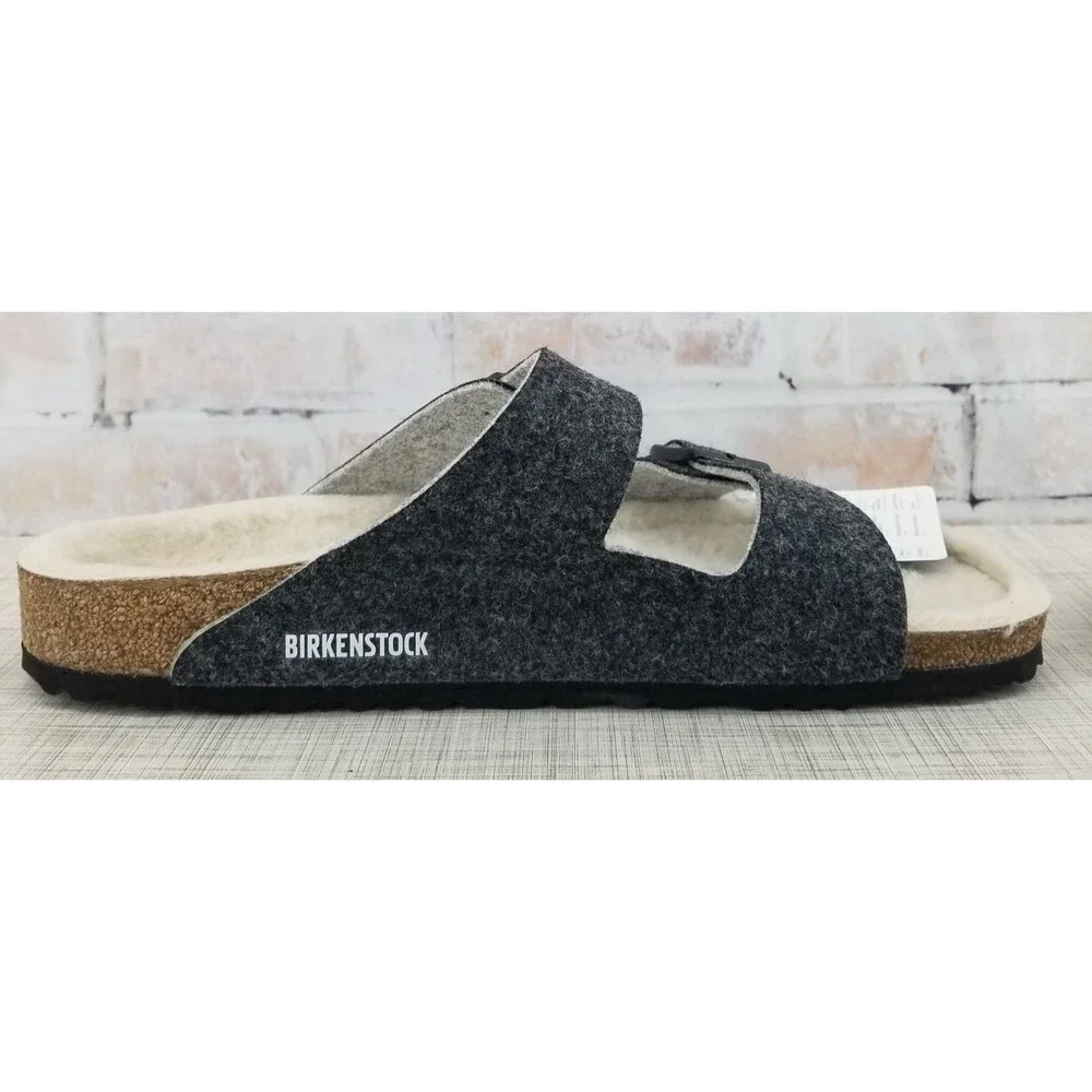 NWT Birkenstock Arizona Rivet Wool Felt Sandals Doubleface Gray Men's 13 EU 46